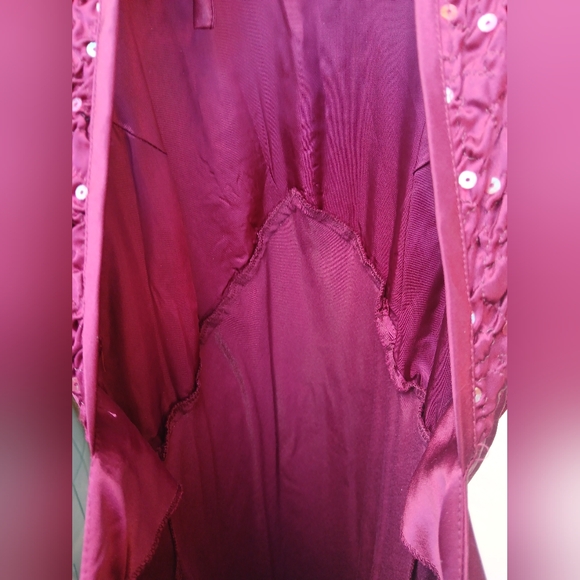 Blondie & Me Evening Ball Gown Deep Cherry Red sequin by Linda Bernell Size 11 J - Picture 9 of 9